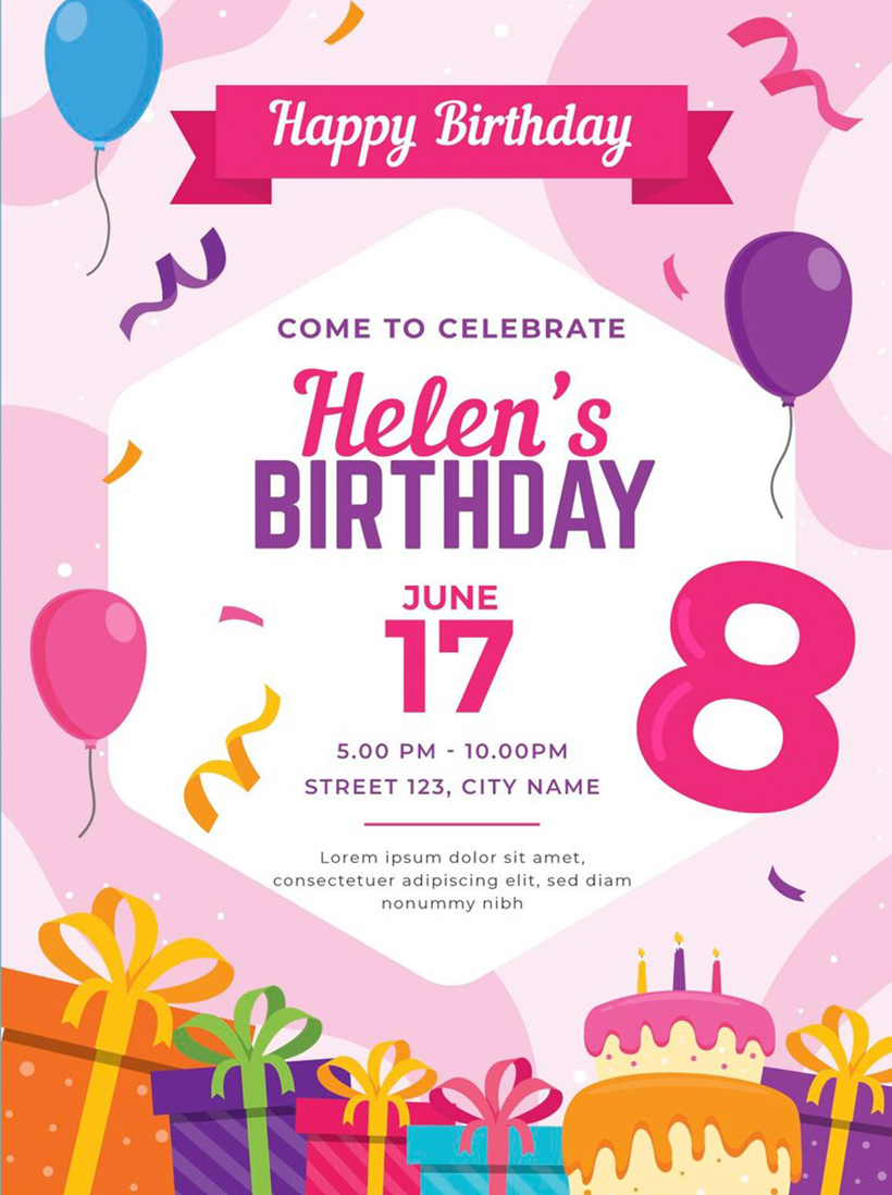 Birthday Invitation card printing Services in Dubai