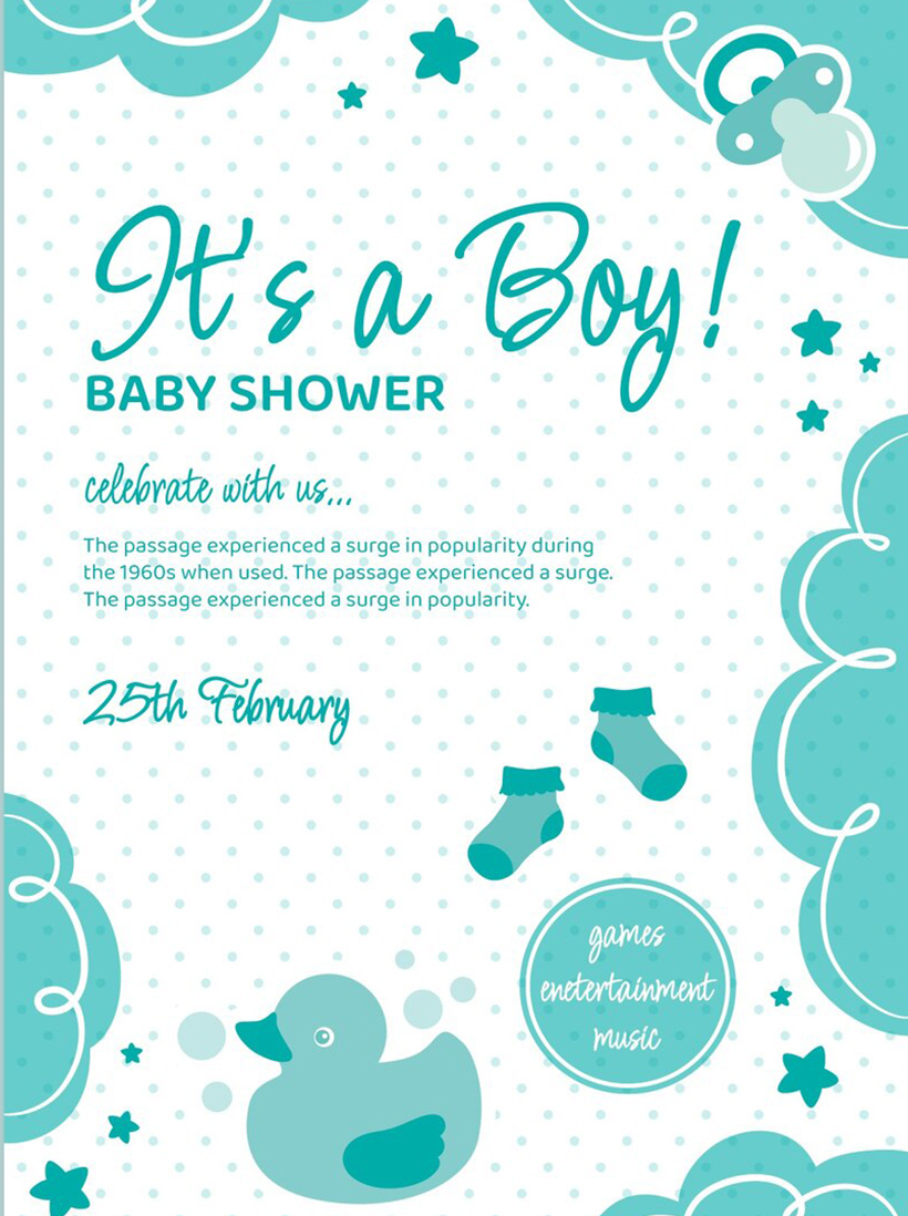 Baby Shower Invitation Card Printing Services in Dubai