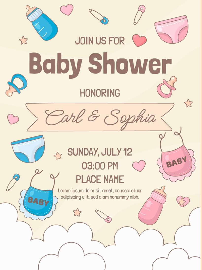 Baby Shower Invitation Card Printing Dubai